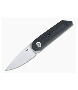 Chad Nell Custom Midge Satin AEB-L Black Linen Micarta Slip Joint Top Flipper 4419