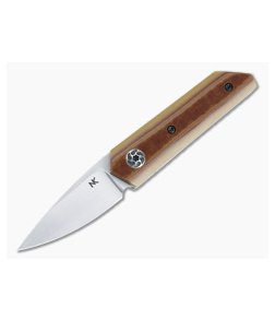 Chad Nell Custom Trico Satin AEB-L Butterscotch Micarta Liner Lock Front Flipper 4420