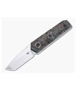 Chad Nell Custom Podium Satin AEB-L Tanto Copper Shred Carbon Fiber Liner Lock Front Flipper 4421