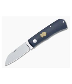 Sakman Knives Rhino Sheepsfoot Satin N690 Canyon Blue Richlite Slip Joint Folder 4434