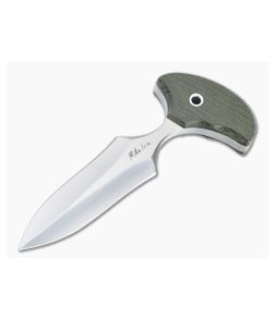 Mike Irie Version 2 Push Dagger CPM-154 Green Canvas Micarta Fixed Blade 4444