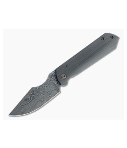 Maverick Custom Knives Frame Lock Front Flipper Harpoon Clip Damascus Crosscut Carbon Fiber Folder 4481