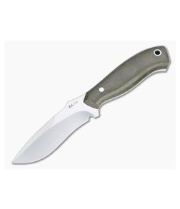 Mike Irie Model 113 Spear Point Satin CPM-154 Green Canvas Micarta Fixed Blade 4513