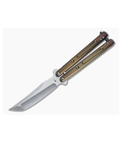 Chuck Gedraitis Balisong Yakuza Satin CTS-XHP Orange Peel Bronze Titanium 4522