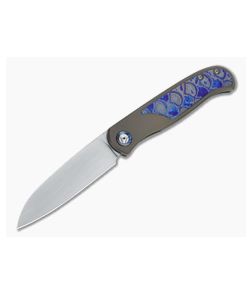 Burger Custom Atlas SFL Sheepsfoot Satin M390 Black TiMascus Bronze Frame Lock Front Flipper 4562