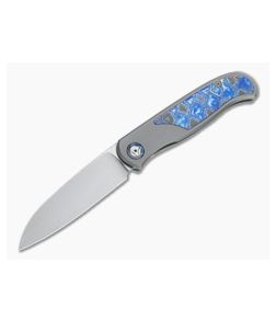 Burger Custom Atlas SFL Sheepsfoot Satin M390 Black TiMascus Gray Frame Lock Front Flipper 4563