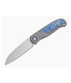 Burger Custom Atlas SFL Sheepsfoot Satin M390 Black TiMascus Gray Frame Lock Front Flipper 4564