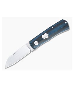 Sakman Knives Rhino Sheepsfoot Satin N690 Blue/Black Micarta Slip Joint Folder 4578
