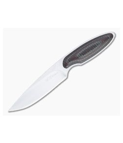 JD Van Deventer Custom V1 Neck Knife 12c27 Red G10 Carbon Fiber Fixed Blade 4600