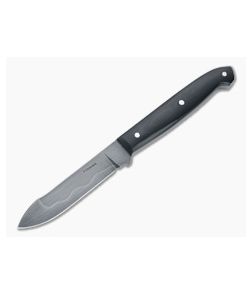 Chuck Hawes Custom Harpoon Trapper Hamon W2 Black Linen Micarta Fixed Blade Knife 4618
