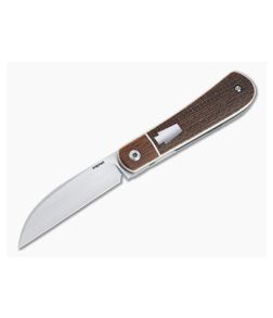 Enrique Pena Custom Swayback Wharncliffe Bolstered Burlap Micarta Front Flipper 4626