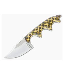 Alan Folts Custom Minimalist Bowie Hand Rubbed CPM-154 Fish Scale Acrylic Fixed Blade Neck Knife 4638
