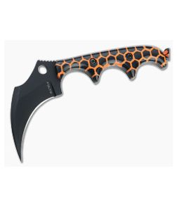 Alan Folts Custom KeraMinimalist Black CPM-154 Orange Matrix Acrylic Fixed Blade Neck Knife 4647