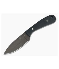 Aaron Frederick Custom Work Horse Drop Point Patina 1095 Black G10 Fixed Blade Knife 4648