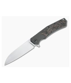 Burger Custom Sierra Satin Elmax Copper Carbon Plate Dark Titanium Frame Lock Flipper 4683