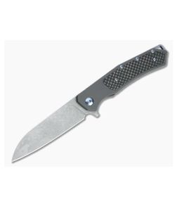 Burger Custom Sierra Acid Wash Elmax Carbon Fiber Dark Titanium Frame Lock Flipper 4685