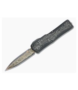 Heretic Custom Colossus D/E Bakers Forge Damascus Black Dunes Fat Carbon OTF Automatic 4699