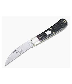 Tidioute #47 Viper Black Plum Jig Bone Slip Joint Knife 470120