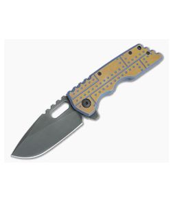 Attn2Detail Medium Mark 2 Drop Point Black S30V Two-Tone Armor Plate Titanium Folder 4718