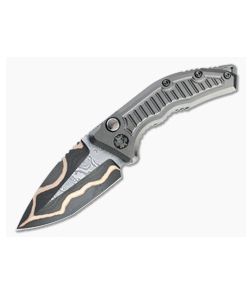 Heretic Custom Medusa Tanto Bakers Forge Damascus Frag DLC Titanium Automatic Knife 4728