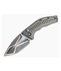 Heretic Custom Medusa Tanto Bakers Forge Damascus Frag DLC Titanium Automatic Knife 4729