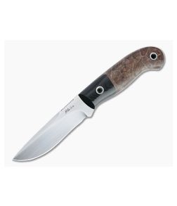Mike Irie Model 110 Spear Point CPM-154 Bolstered Maple Burl Fixed Blade 4737