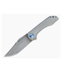 Simeon Custom Knives UnBo Flipper Smoke CPM 154 Blasted Titanium Folder 4757