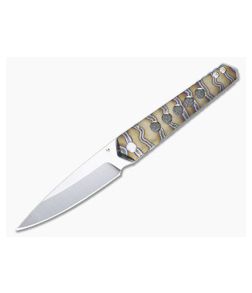 Sergey Rogovets IcePick XL Front Flipper Satin S45VN Flamed Titanium Frame Lock Folder 4773