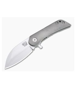 Grindhouse Knives KD #5 Flipper Hand Rubbed Satin XHP Tumbled Titanium Folder 4786