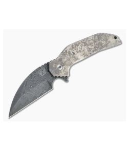 Grindhouse Knives FOK #31 Flipper XHP San Mai Damascus UNOB Titanium Liner Lock Folder 4790