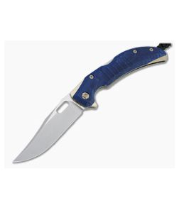 Lhotak Designs Custom Clip Point ATI 425 Blue Snake Juma Back Lock Folder 4791