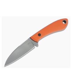 Tom Krein Custom TK-11 Wharncliffe Acid Washed S35VN Blasted Orange G10 Fixed Blade