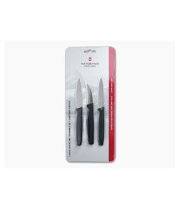 Victorinox 3-Piece Paring Knife Set Black Nylon Handle 6.7503-X3