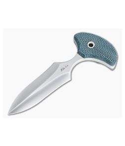 Mike Irie Version 2 Push Dagger CPM-154 Blue Burlap Micarta Fixed Blade 4808