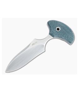 Mike Irie Custom Version 3 Push Dagger CPM-154 Blue Burlap Micarta Fixed Blade 4814