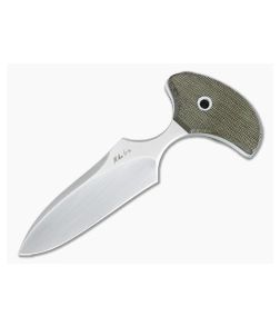 Mike Irie Custom Version 3 Push Dagger CPM-154 Green Canvas Micarta Fixed Blade 4818