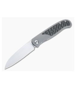 Burger Custom Atlas CFL M390 Sheepfoot Carbon Fiber Inlay Front Flipper 4835