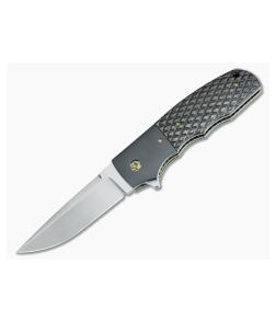 John W. Smith Custom Ares Flipper Lightning Strike and Zirconium Handle S45VN Blade CU-4841