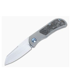 Burger Custom EXK CFL M390 Reverse Tanto Fat Carbon Inlay Front Flipper 4844