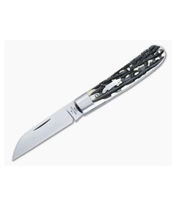 T.A. Davison Custom Stag Swayback Wharncliffe CPM-154 Slip Joint 4854