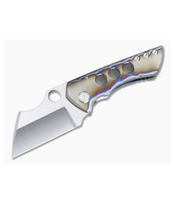 Sergey Rogovets Custom Rhino Folder Flamed Titanium With Stainless Steel Mesh Satin S45VN Wharncliffe 4860