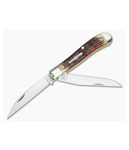 Tidioute Cutlery #48 Improved Trapper Antique Amber Bone