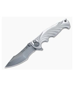 Brian Tighe Custom Small Tighe Breaker Flipper Integral Titanium Handle Black RWL-34 Harpoon Recurve Blade 4883