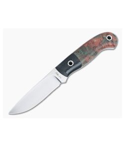 Mike Irie Model 110 Fixed Blade Micarta Bolstered Dyed Stabilized Maple Handles Satin CPM-154 Drop Point Blade 4901