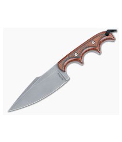 Alan Folts Custom Personal Minimalist Neck Knife Orange Carbon Fiber/G10 Handles Tumbled Elmax Harpoon Blade 4910