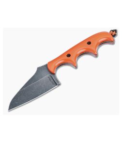 Alan Folts Custom Minimalist Neck Knife Orange G10 Handles Blackwash CPM-154 Modified Wharnie 4911
