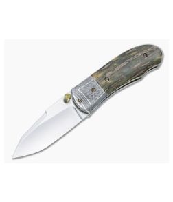 Chuck Gedraitis Pointman Folder Mammoth Ivory Mosaic Damascus Bolster Satin CPM-154 Blade 4932