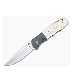 John W. Smith Custom Nexus Folder Mammoth Ivory and Zirconium Handle S45VN Blade CU-4939