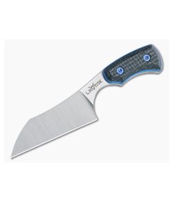 Lhotak Designs Neck Knife Black Jute Micarta with Blue/Black Liner ATI 425 Wharncliffe Blade 4943