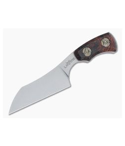 Lhotak Designs Neck Knife Amboyna Burl Wood with Red G10 Liner ATI 425 Wharncliffe Blade 4944